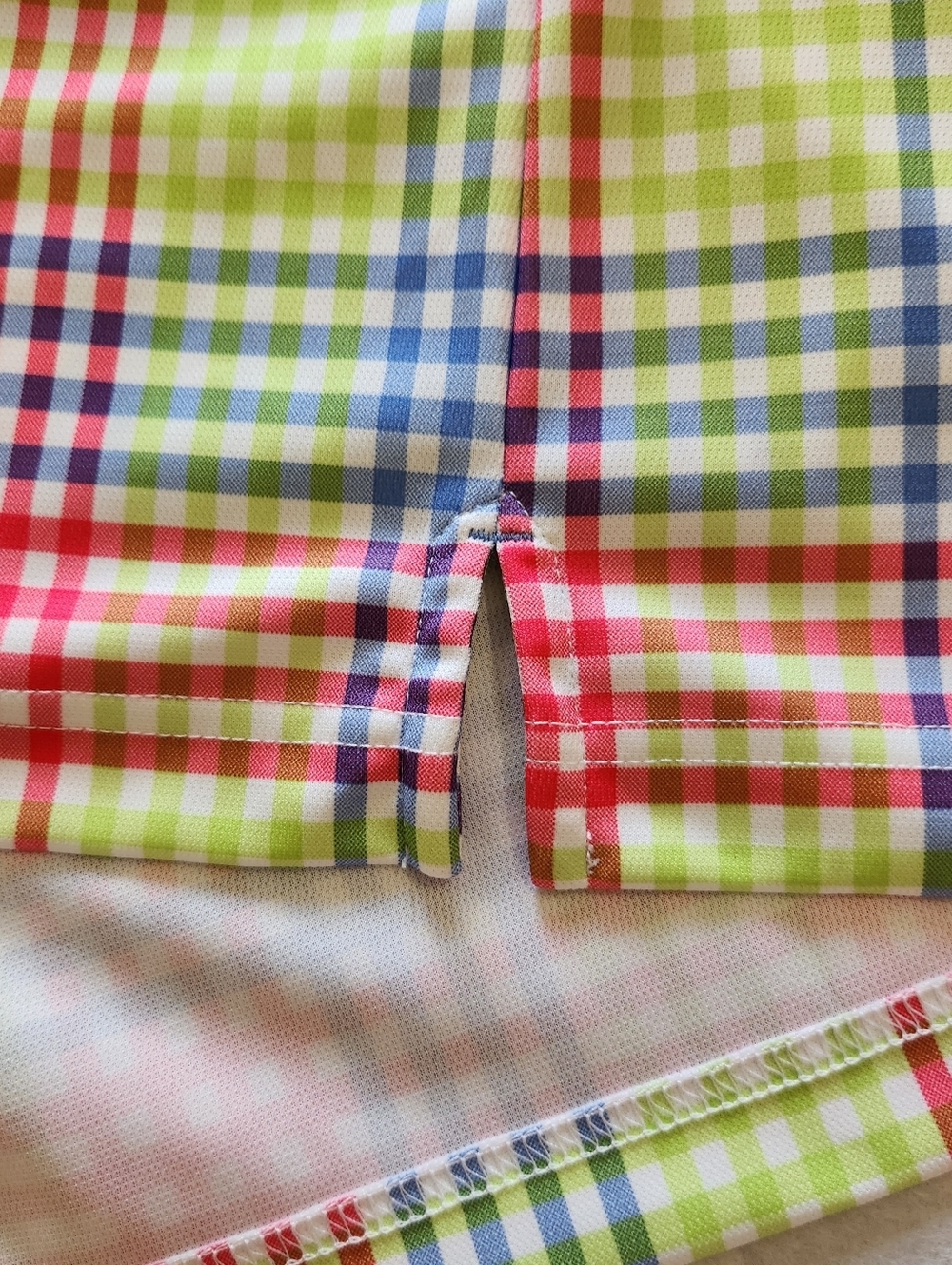 Izod Multicolor Plaid Golf Polo with Light Blue Collar Size Xlarge - Picture 5 of 12